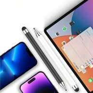 2 stilouri universale pentru ecran tactil, stilou pentru stilist 2-în-1, compatibil cu iPhone, iPad și toate dispozitivele cu ecran tactil: tabletă, Android, laptop, computer [Set] - negru, aur roz, alb