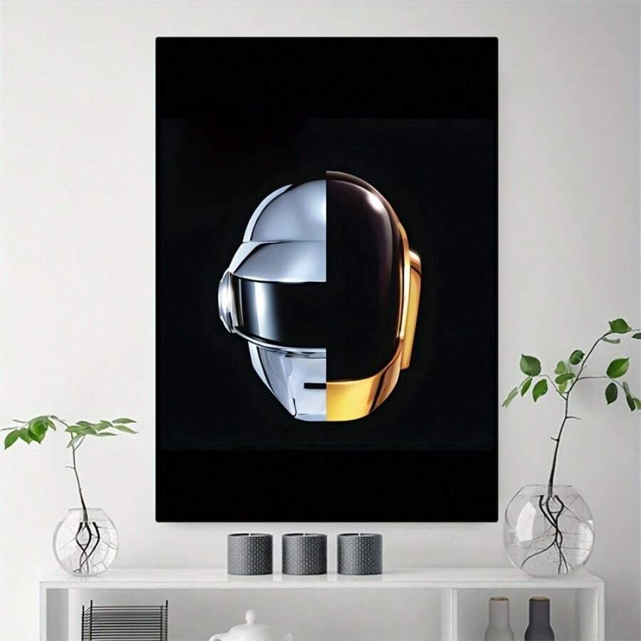 Music Album Canvas Poster, Access Memory Album Cover Painting, Hip-Hop Pop Music Canvas Wall Art, Artwork Wall Painting For Gift, Bedroom, Office, Living Room, Cafe, Bar, Wall Decor, Home And Dormitory Decoration - Framed - View 1