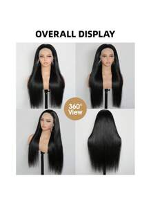 Parrucca dritta in capelli umani senza colla da 36 pollici, parrucca frontale in pizzo per donne, parrucca in pizzo senza colla 13*4 con clip, parrucca frontale in pizzo con radice naturale, facile da usare, colore naturale, densità 180%, lunghezza 8-36 pollici, parrucca frontale in pizzo senza colla con attaccatura dei capelli pre-sfoltita, parrucca frontale in pizzo dritta da 36 pollici in capelli umani, aspetto naturale per uso quotidiano
