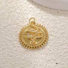 1 chiếc mặt dây chuyền hình rắn tròn mạ vàng Zirconia màu đồng, phụ kiện trang sức tự làm cho phụ nữ - Nhiều màu - Xem 14