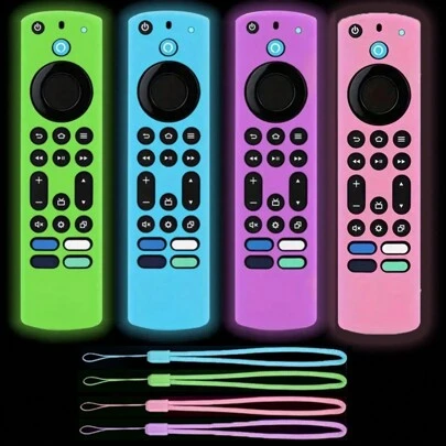 1pc Glow-In-The-Dark Silicone Remote Case For Fire TV Alexa Voice Remote, Fire TV Omni Series, TV 4-Series Remote, Compatible /Insignia Fire TV Remote With Lanyard Insulation,Galentines,Puppy,Carnival,Party Decorations,Kitchen Decor,Household Items