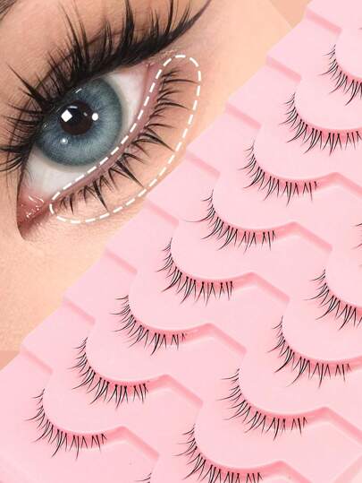 10对仙女下睫毛全透明睫毛干性好细腻下睫毛适合初学者日常使用