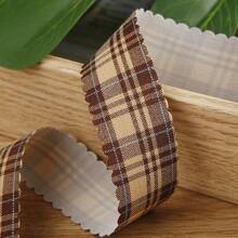 蕾丝格纹丝带，烘焙礼盒鲜花包装蝴蝶结DIY发饰锯齿状涤纶格纹编织丝带