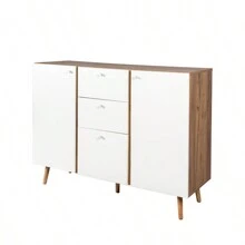 Sideboard Buffet Cabinet With 3 Drawers And 2 Doors 47.24"Buffet Cabinet With Adjustable Shelves For For Living Room Dining Room Hallway Kitchen