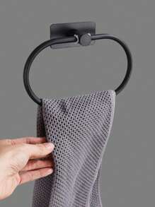 1pc Bathroom Towel Ring Holder Towel Storage Rack, No-Drill Wall Mount For Washroom