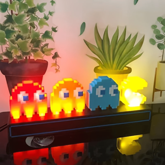 1 Piece Pac Man And Ghosts Light,Pac Man Collects Figure Lights