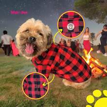 WAY PET Flannel Shirt With Buttons For Dogs, Dog Shirt, Style And Comfort For Male And Female Dogs - Đỏ - Xem 6
