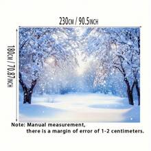 2D平面冬季仙境摄影背景，带有霜冻树木，涤纶材质，无需电源，非常适合派对和活动！ - 1PCS - 查看 5