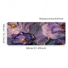 Tấm lót chuột bằng đá cẩm thạch vàng tím HD cỡ lớn, đế cao su chống trượt tự nhiên, viền may chắc chắn, kích thước 35.4x15.7 inch, thích hợp cho công việc, chơi game, văn phòng, nhà cửa, quà tặng cho bạn bè, quà tựu trường, phụ kiện bàn làm việc, đồ dùng văn phòng, tấm lót chuột cho bàn làm việc. - Nhiều màu - Xem 7