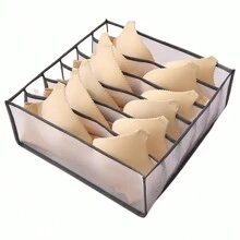 1件/3件布艺收纳袋，休闲家居便捷收纳内衣裤子衣服内衣收纳隔层抽屉式衣物隔层袋家用衣柜牛仔裤收纳盒