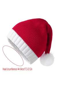 Wool Knitted Christmas Hat, Red And White Striped Christmas Hat, Autumn And Winter Knitted Warm Hat, Christmas Knitted Hat, Cold Warm, Holiday Dress Best Gifts Birthday Home Decor Christmas Decorations Room Decor