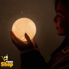 Luminária Lua Cheia Led Abajur Decoração Quarto - Amarelo - Visão 6