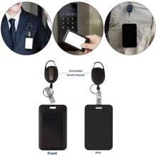 1pc Simple Solid Color Lanyard Id Card Holder , For Work Id Card Dual-Sided Work Badge Holder For Id Card, Access Card, Work Card, Name Card Card Cover Storage Case - Multicolor - View 5