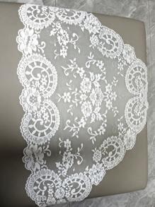 1 pezzo di tessuto decorativo in pizzo bianco di dimensioni 120cm*58cm, adatto per accessori di cappelleria, paralumi, tovaglie, abiti, accessori per indumenti