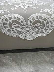 1 pezzo di tessuto decorativo in pizzo bianco di dimensioni 120cm*58cm, adatto per accessori di cappelleria, paralumi, tovaglie, abiti, accessori per indumenti