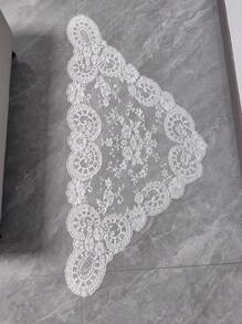 1 pezzo di tessuto decorativo in pizzo bianco di dimensioni 120cm*58cm, adatto per accessori di cappelleria, paralumi, tovaglie, abiti, accessori per indumenti