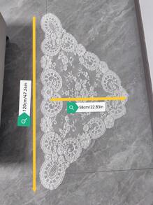 1 pezzo di tessuto decorativo in pizzo bianco di dimensioni 120cm*58cm, adatto per accessori di cappelleria, paralumi, tovaglie, abiti, accessori per indumenti