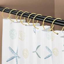 12 piezas Ganchos de cortina de ducha dorados Anillos de metal grueso resistente al agua y al óxido de acero inoxidable Material de fácil instalación que no se desliza fácilmente Anillos de cortina Hebilla de cortina Adecuado para baño, dormitorio, sala de estar, suministros y accesorios de ventana Decoración de baño Decoración de otoño Accesorios de baño Regreso a la escuela