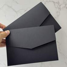 25pcs Tri-Fold Pocket Wedding Invitation Cards With Envelopes, Simple Invitation Cards For Engagement, Quinceanera, Christening, DIY Invitations, 5*7 Inch Invitations, Pocket Invitations, Customized Invitations, Christmas Cards - Black - View 8