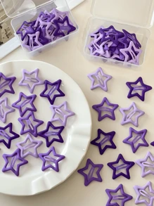 15 Pcs Purple Star Shaped Hair Clips, Fashion Hair Accessories For Bangs, Side Parts, Style Decory2k Claw Clips Hair Claws Hair Barrettes