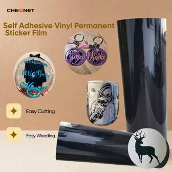 Permanent Vinyl Roll - 30cm X 102cm, UV & Water-Resistant, Perfect For Indoor/Outdoor DIY Projects, Compatible With All Machines