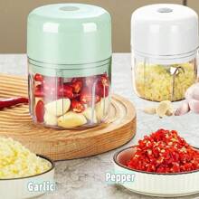 1 Pc, Garlic Mincer, Kitchen Grinder, Mini Chopper, Blender, 3.38/8.45/3.38+8.45oz, Cordless Electric Garlic Mincer, Simple Design, Mini Portable Kitchen Garlic Press, USB Rechargeable Garlic Mincer, Food Processor, Home, Kitchen Items, Camping, Travel Essentials, Christmas, Halloween, Holiday Essentials, Home Essentials, Household Items, Benifit Storage And Organize, Kitchen Accessories, Household Items