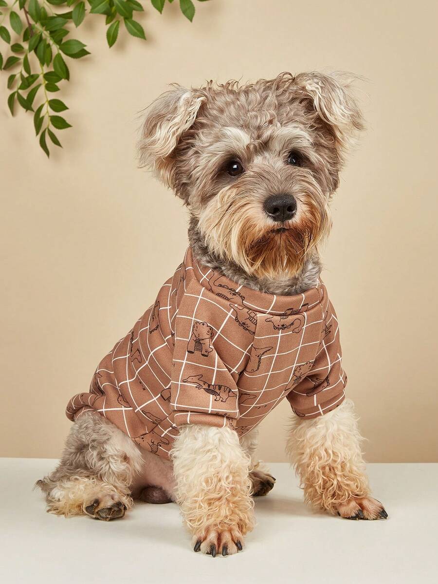 1 chiếc áo hoodie họa tiết hoạt hình dành cho thú cưng, phù hợp cho mèo và chó - Nhiều màu - Xem 1