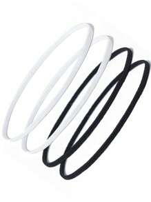 4 件装男女通用运动头带 | 简约设计，适合滑雪、健身、瑜伽、跑步、足球 | 时尚头发控制和水分管理 - 彩色 - 查看 9