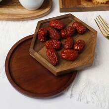 1pc Wooden Tray, Candle Holder Tray, Home Decor, Wooden Service Tray, Suitable For Coffee Table, Small Wooden Decorative Tray, Multi-Purpose Snack Tray For Cake, Bread, Tea Cup, Coffee Cup, Excellent Kitchen Decor Best Gifts Birthday Plates Kitchen Accessories Trays Fruit Tray Tray Decor Graduation - Yellow - View 9