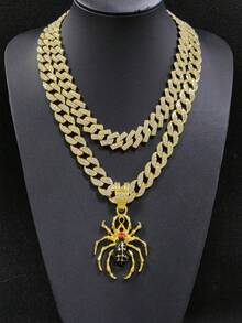 1 mặt dây chuyền hình nhện Punk Gothic, thời trang và độc đáo cho tiệc Halloween, phù hợp cho cả nam và nữ - mặt dây chuyền nhện - Xem 17