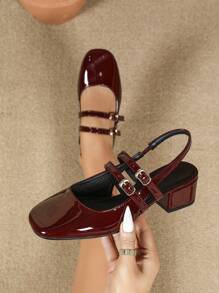 Zapatos de tacón alto elegantes para mujer, sandalias con estilo, sandalias casuales con correa trasera y punta cerrada, sandalias slingback elegantes, sandalias para uso laboral, bailarinas estilo Mary Jane, sandalias caladas, zapatos slingback casuales de moda