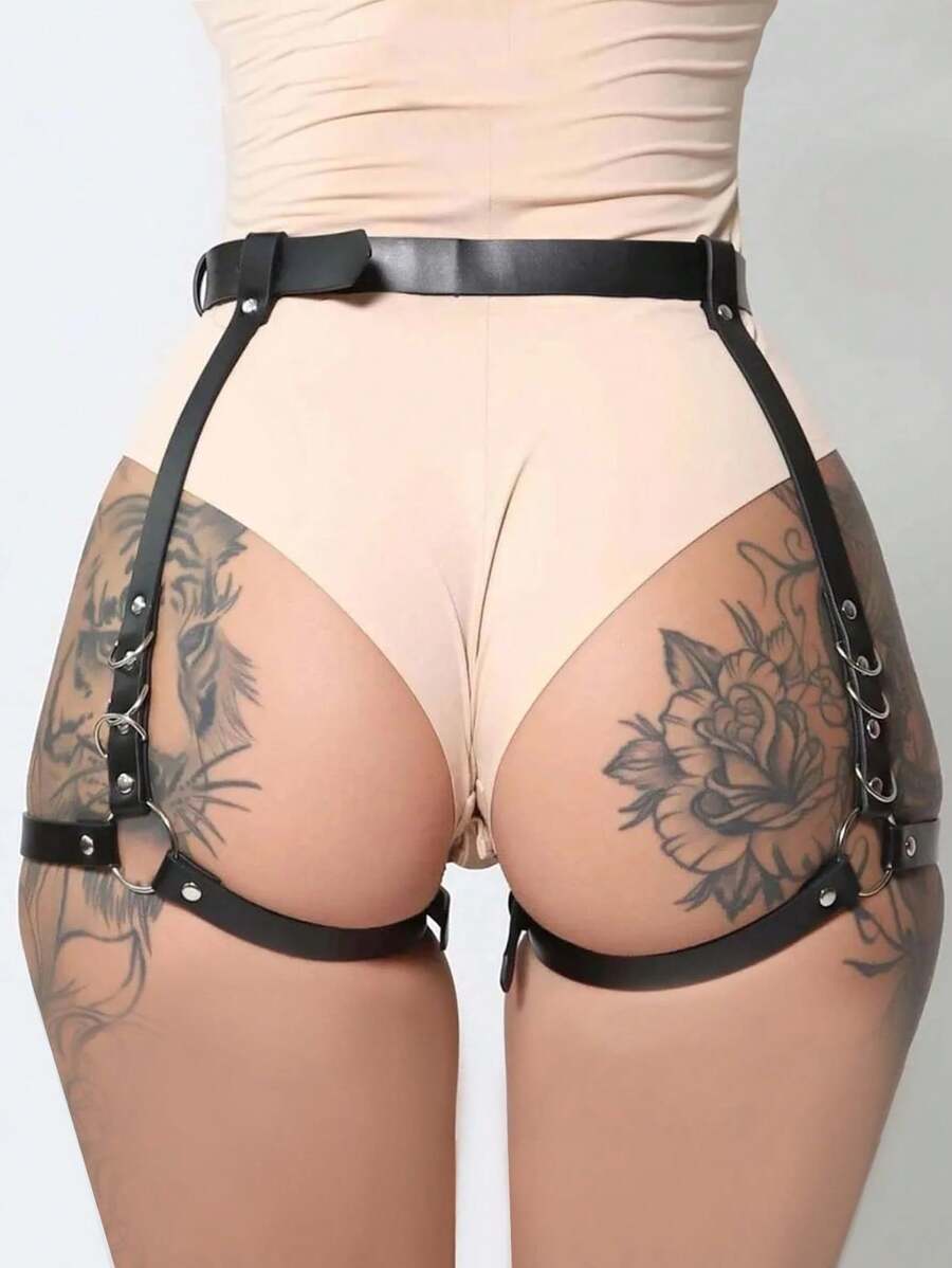 1pc Women Gothic Style Butt Lifter & Thigh Trimmer, Suitable For Daily Outfit And Dates Valentines - Black - View 1