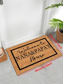 1 peça 'Fundo marrom, girassol na metade direita, cercado por letras' capacho, tapete interno, tapete, capacho criativo, tapete temático de entrada, decoração para casa, tapete antiderrapante, acessórios para quarto, adereços para fotos, decoração externa, tapete, tapete de área, presente