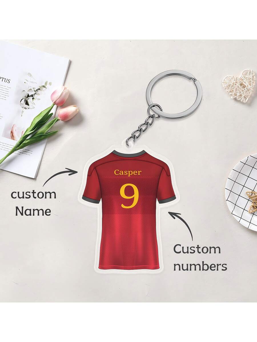 1 Pc, Custom Keychain, Custom Acrylic Keychain, Custom Your Name And Your Lucky Number, Party Gifts, Gifts For Unique Memtories, Gifts For Friends, Meaningful Gifts, Holiday Gifts, Gifts, Customized Souvenirs Birthday Graduation