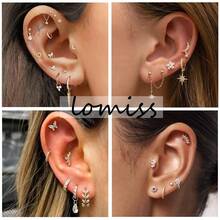 Helix Conch Titanium Piercing Ear Piercing Nose Piercing Labret Tragus 1.2X8 - 金色 - 查看 5