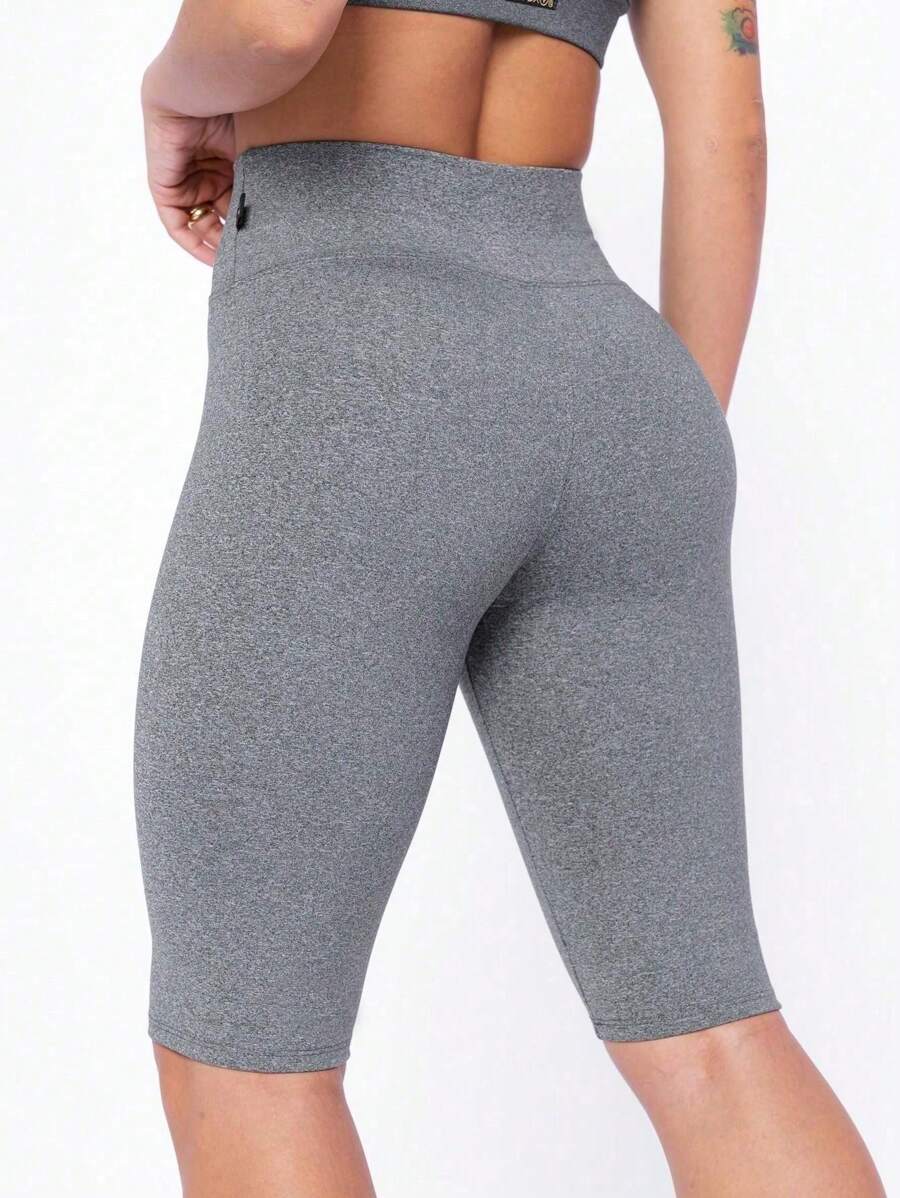 Women's Basic Fitness Cycling Shorts In Suplex Polyester - Grey - View 1