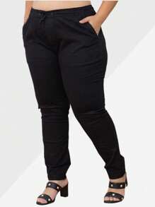 Premium Plus/High Stretch Twill Jogger Pants - màu đen - Xem 1