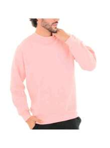 Unisex Round Neck Sweatshirt Hoodie Crew Neck Various Colors - Hot Pink - View 1