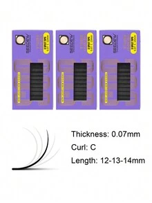 3 盒/批 12 排 C/D 卷曲三尖 YY 睫毛 0.07 Seedew 睫毛延长三重顶部 3 尖 Y 形睫毛交错根部睫毛女士单根睫毛 - 黑色 - 查看 10