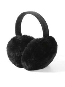 1pc Collapsible Winter Earmuffs, Warm Earmuffs Solid Color Plush Earbags, Men And Women's Antifreeze Riding Earmuffs Ear Cover