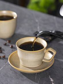 1pc Marbling Latte Art Coffee Cup, Style Ceramic Mug, Suitable For Home And Office Use, Easy To Clean, Ideal For Holiday Gifts To Classmates And Colleagues Back To School