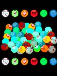 24pcs Glowing Bouncing Balls - Durable Rubber Party Gifts Suitable For Birthdays, Christmas Gifts, And Party Games - Multicolor - View 5