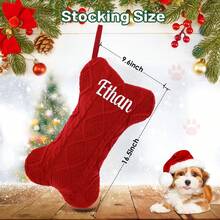 1PC spersonalizowana skarpeta świąteczna dla psa, spersonalizowana skarpeta świąteczna dla psów, skarpeta w kształcie kości dla psa, duże skarpety dla zwierząt domowych, wisząca skarpeta świąteczna dla psa dla psów, kotów i zwierząt domowych