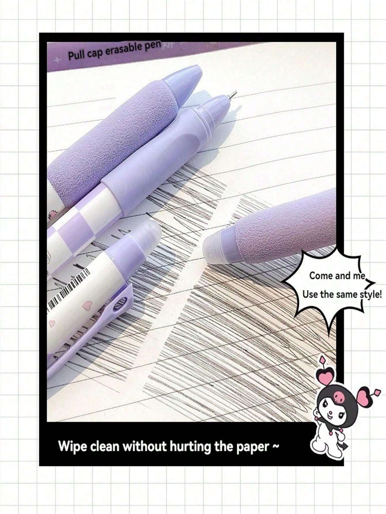 Pilot Frixion Erasable Gel Pen - 0.38mm Fine Point (Pearl Blue Body) + 3 Refills (Black, Blue, Red)