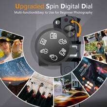 NBD Digital Camera 4K 48MP Compact Camera, 3.0 Inch Ultra Clear Screen Vlogging Camera,16x Digital Zoom Video Camera, Cameras For Photography. It Is An Excellent Gift For Graduation Season, Adult Ceremony, Birthday Party, Christmas And Halloween. - Black - View 3