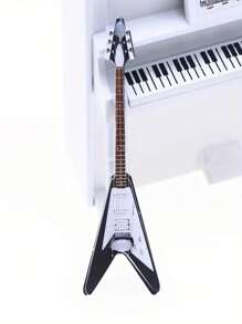 1 Stück Mini Gitarren-Spielzeug, Simulation Elektronische Gitarre, kleine Szenerie Requisite, Puppenhaus Modell Accessoire, Puppenhaus DIY Dekoration