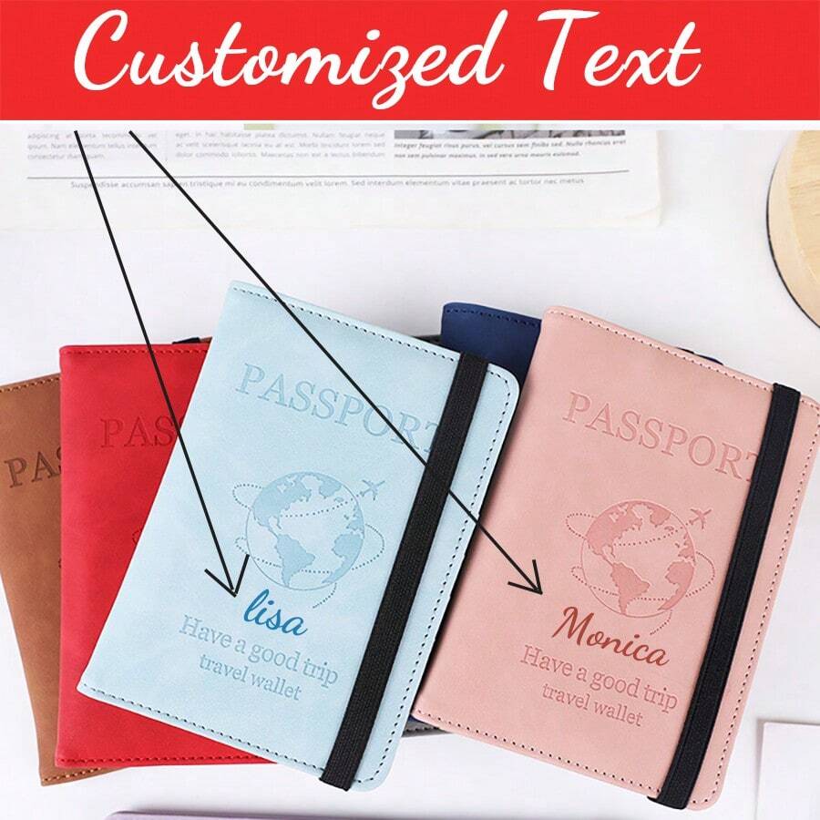 1 st gepersonaliseerde tekstpaspoorthouder, gepersonaliseerde paspoorthoes, wereldkaartpaspoorthouder, paspoortportemonnee, ticketmap, schoolbenodigdheden, schoolspullen voor studentenvakantie, accessoires voor de feestdagen, reisaccessoires, gepersonaliseerd cadeau