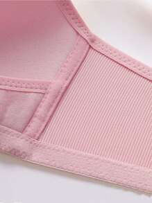 孕妇前扣可调节肩带哺乳胸罩，纯色