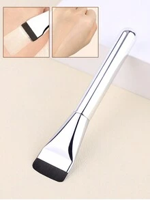 INYUSUN 1支超薄平头化妆刷，多功能面部彩妆工具，可用于遮瑕和粉底，打造无瑕底妆，适合日常居家使用或女性旅行，可用作粉底刷、遮瑕刷、腮红刷、修容刷、古铜粉刷、散粉刷等。 - 銀色 - 查看 1