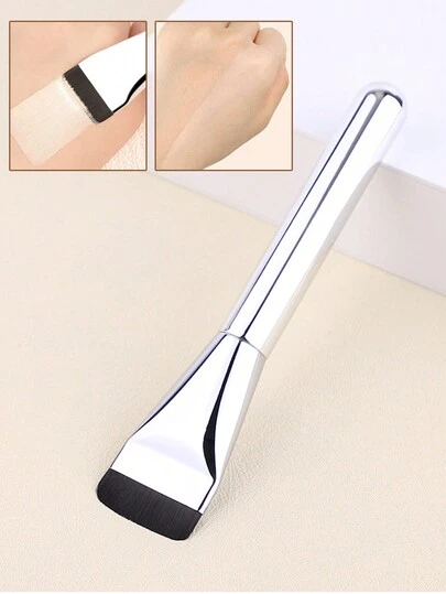 INYUSUN 1 st ultratunn sminkborste med platt topp, multifunktionellt ansiktsmakeupverktyg för concealer och foundation, skapar felfri basmakeup, lämplig för dagligt hemmabruk eller kvinnor på resor, foundationborste, concealerborste, rougeborste, konturborste, rougeborste, bronzerborste, puderborste, foundationborste, rougeborste